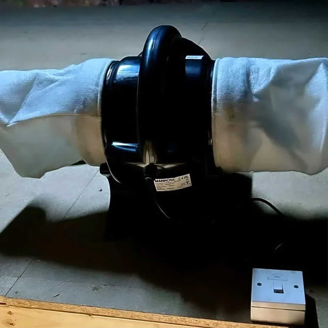 Actual loft PIV installation with filters and a duct connection